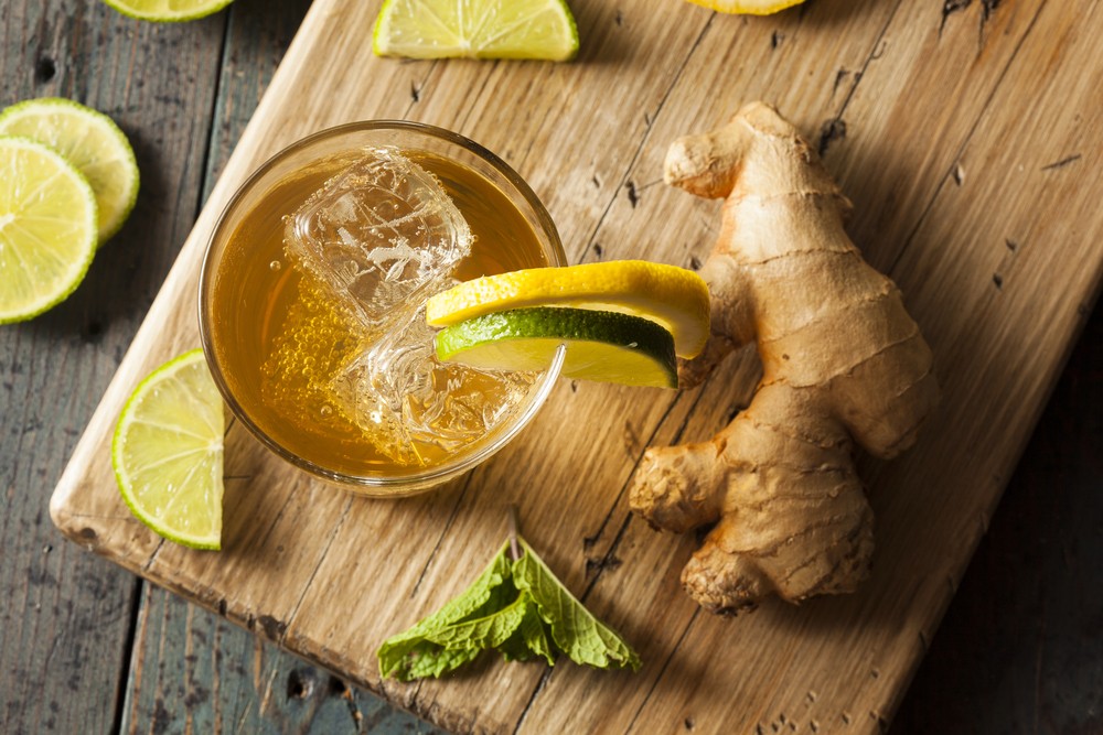 ginger ice tea wine cocktail