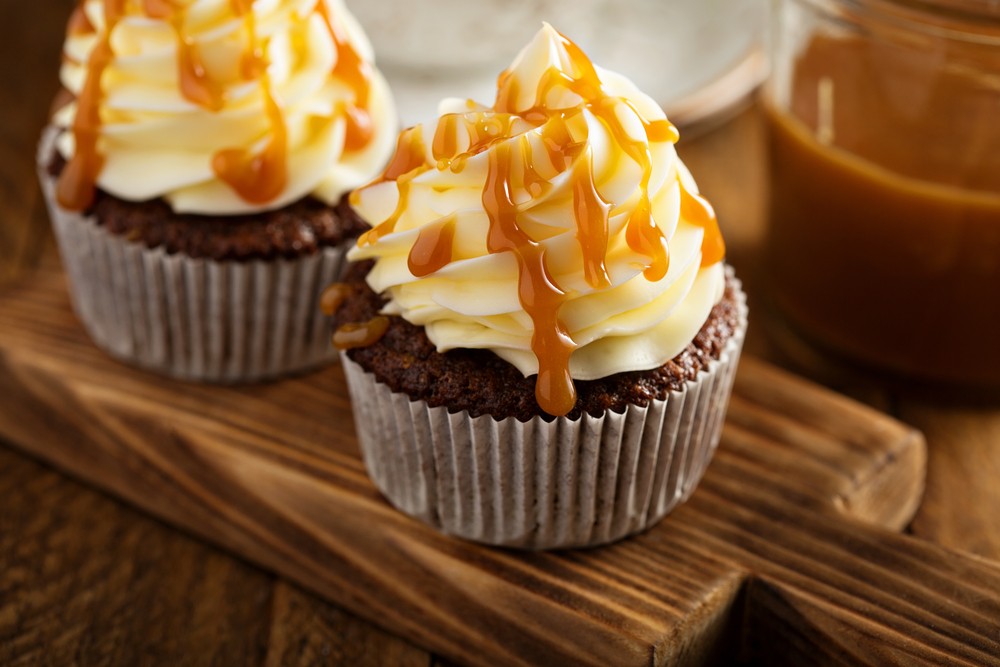 Salted caramel cupcake and wine pairing