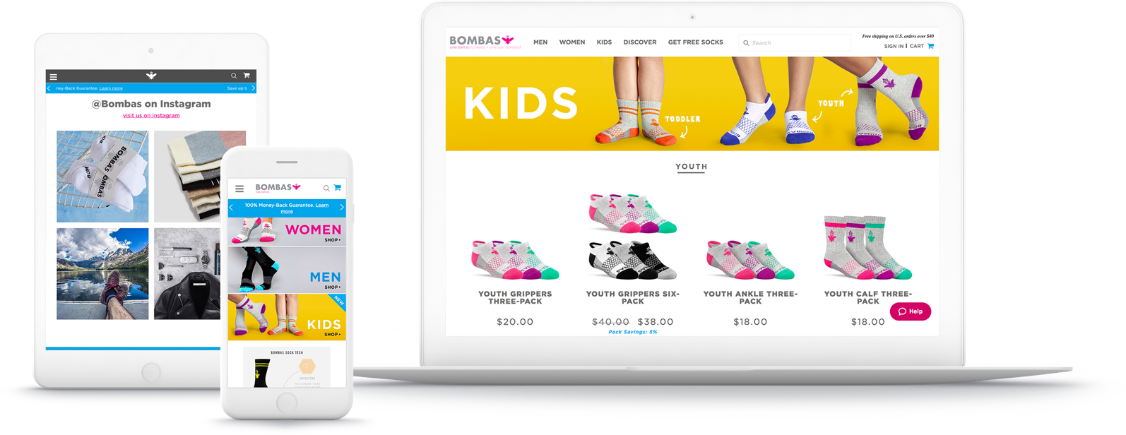 Bombas’ responsive online store on Shopify Plus