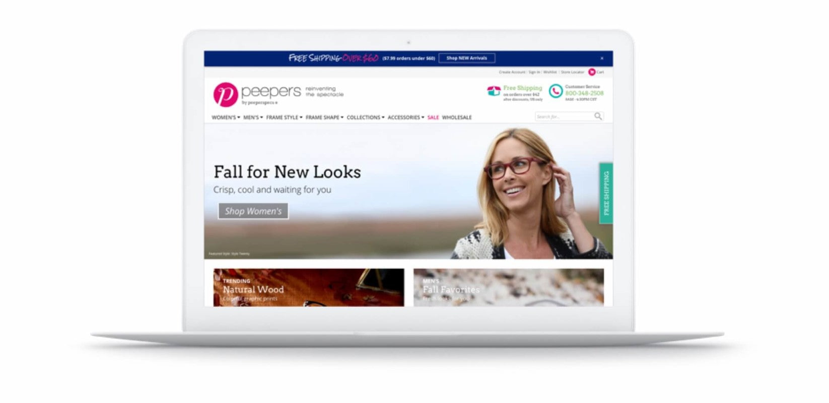 Peeper’s redesigned site on Shopify Plus