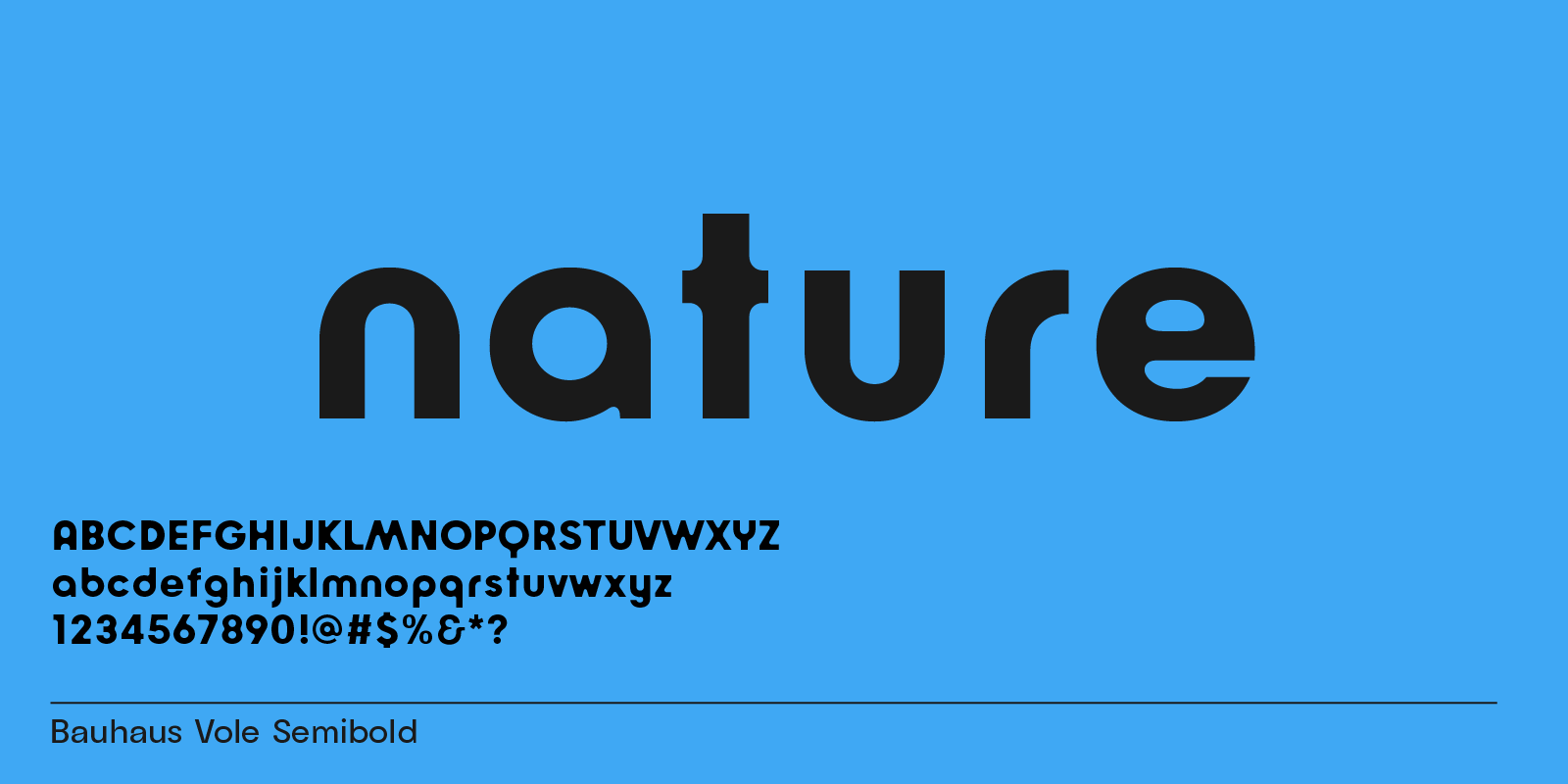 Vole, water feel with geometric frame font