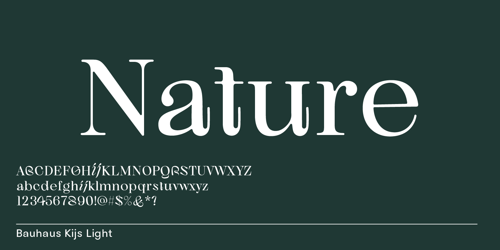 Kijs, nature font in light weight