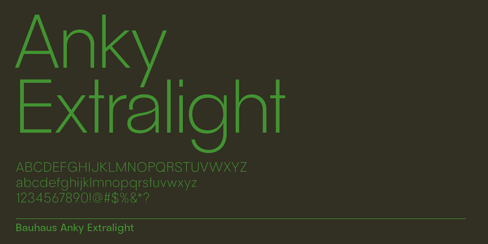 Anky Extralight, modern startup font
