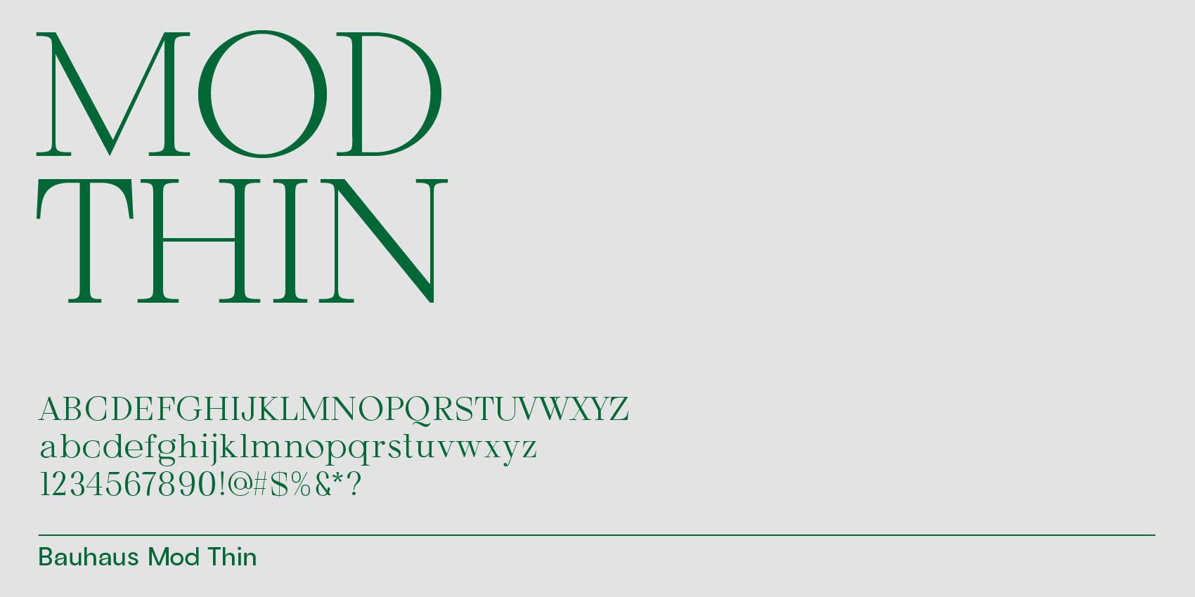 Bauhaus Mod, modern serif font