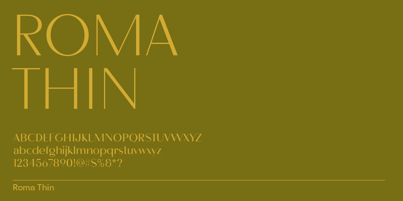 Roma thin, elegant contrast typeface