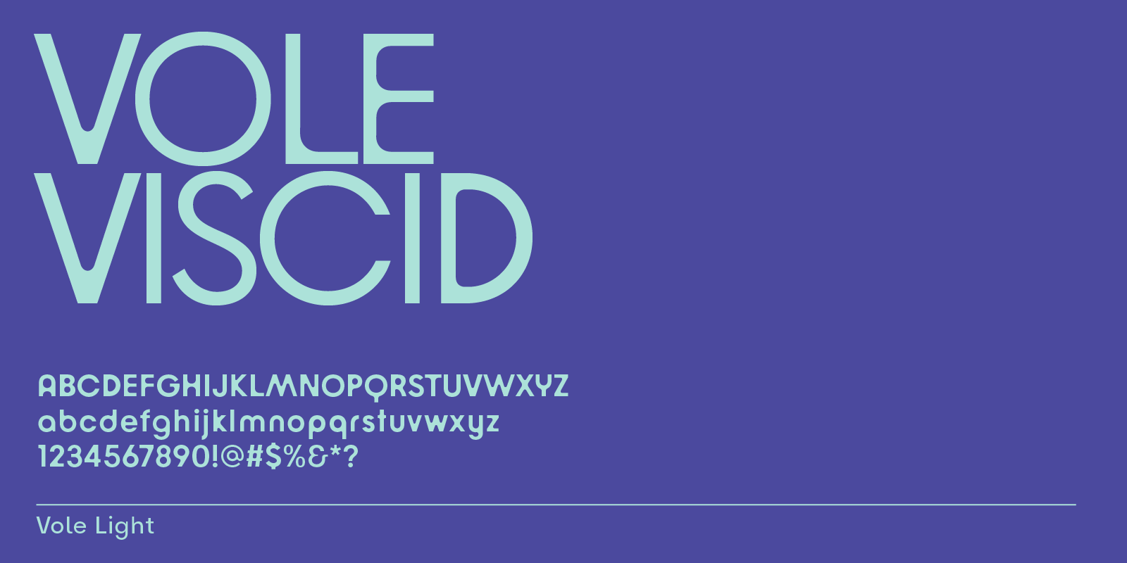 Vole, rounded counters font