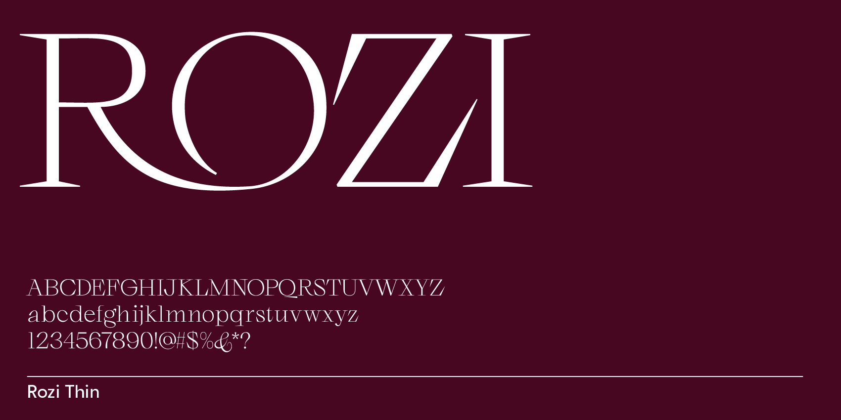 Rozi, font with sharp serifs