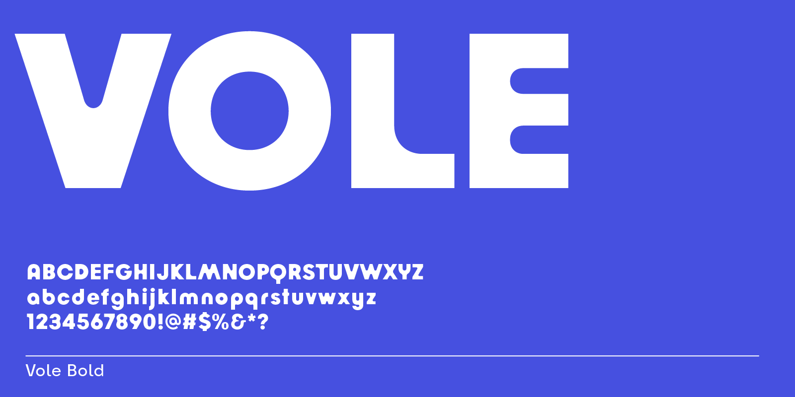 Vole, water font in Bold