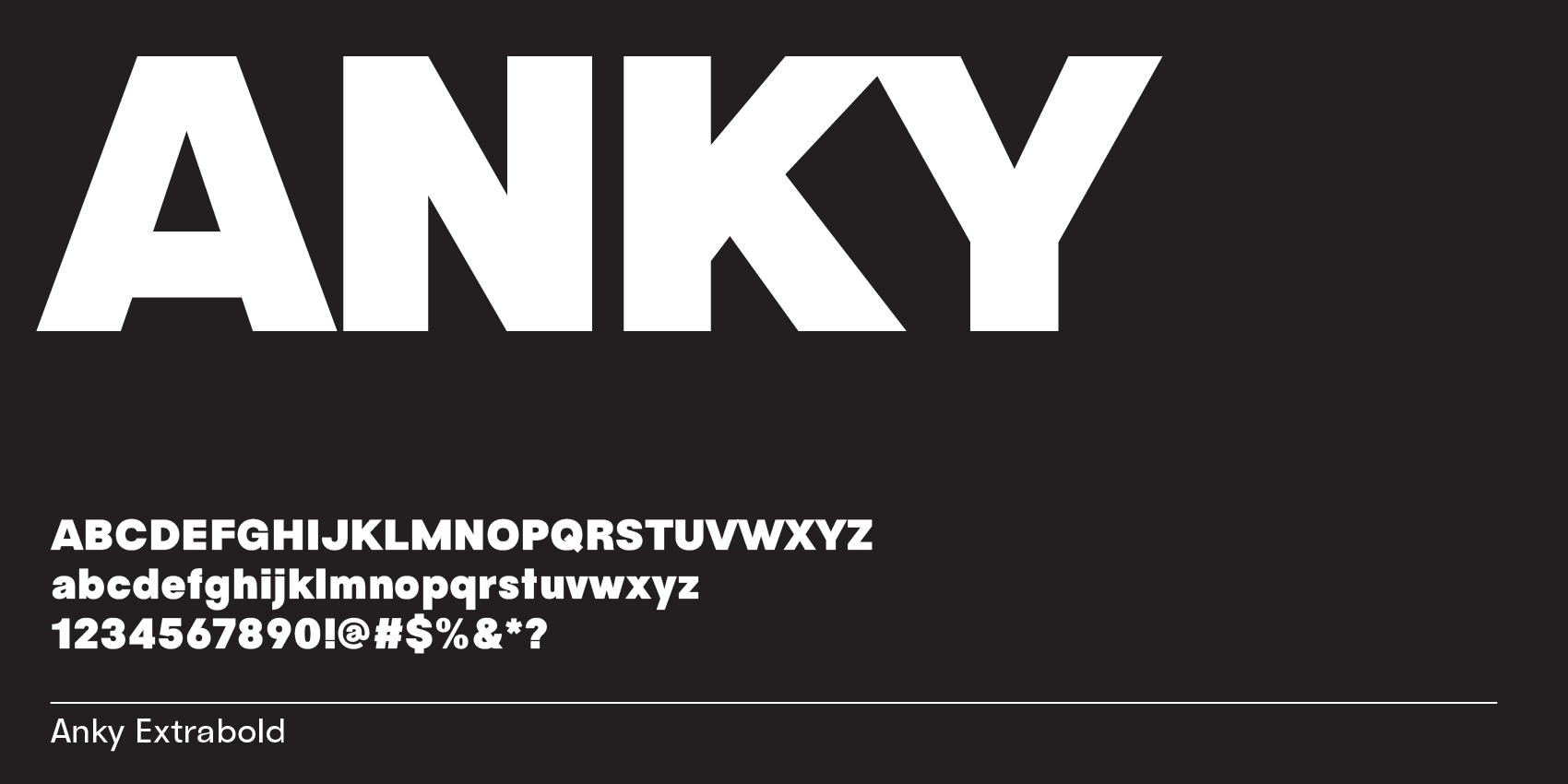 Anky, Helvetica-style sans font for a bold classic design