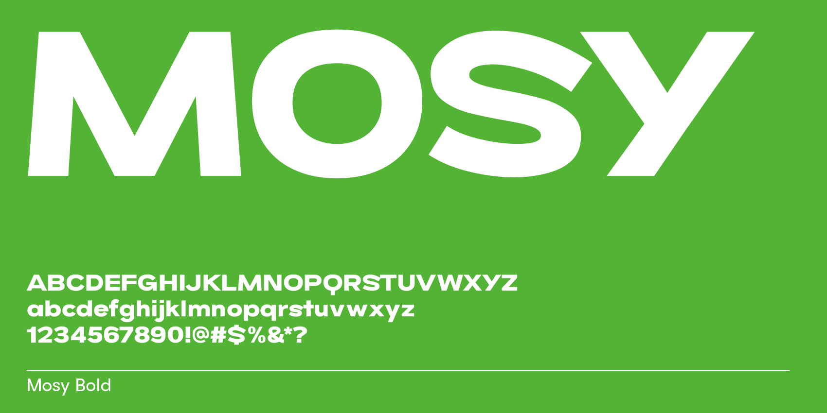 Mosy, modern wide sans-serif with upside-down letter S