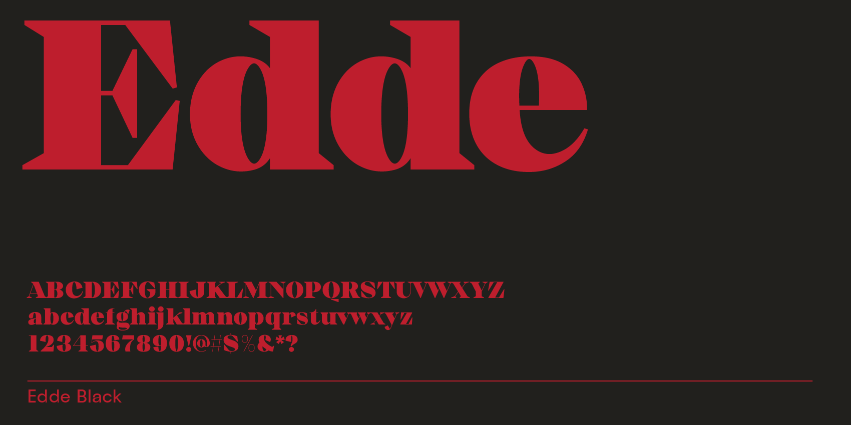 Edde, modern craft serif with strong cuts