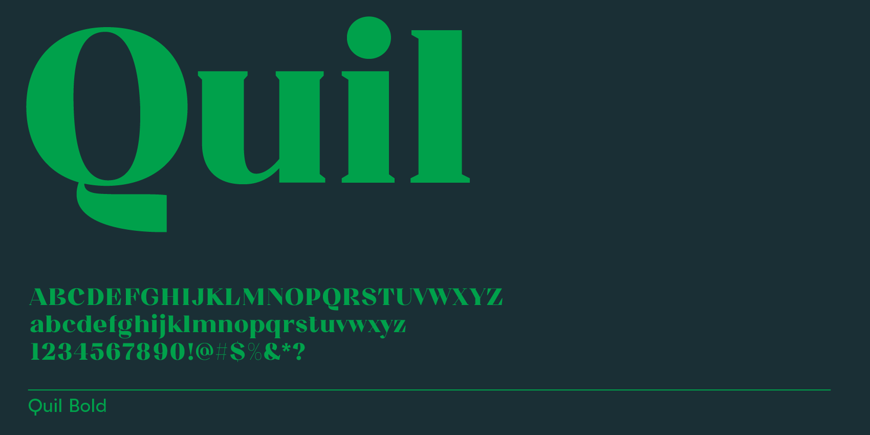 Quil, modern short-serif font