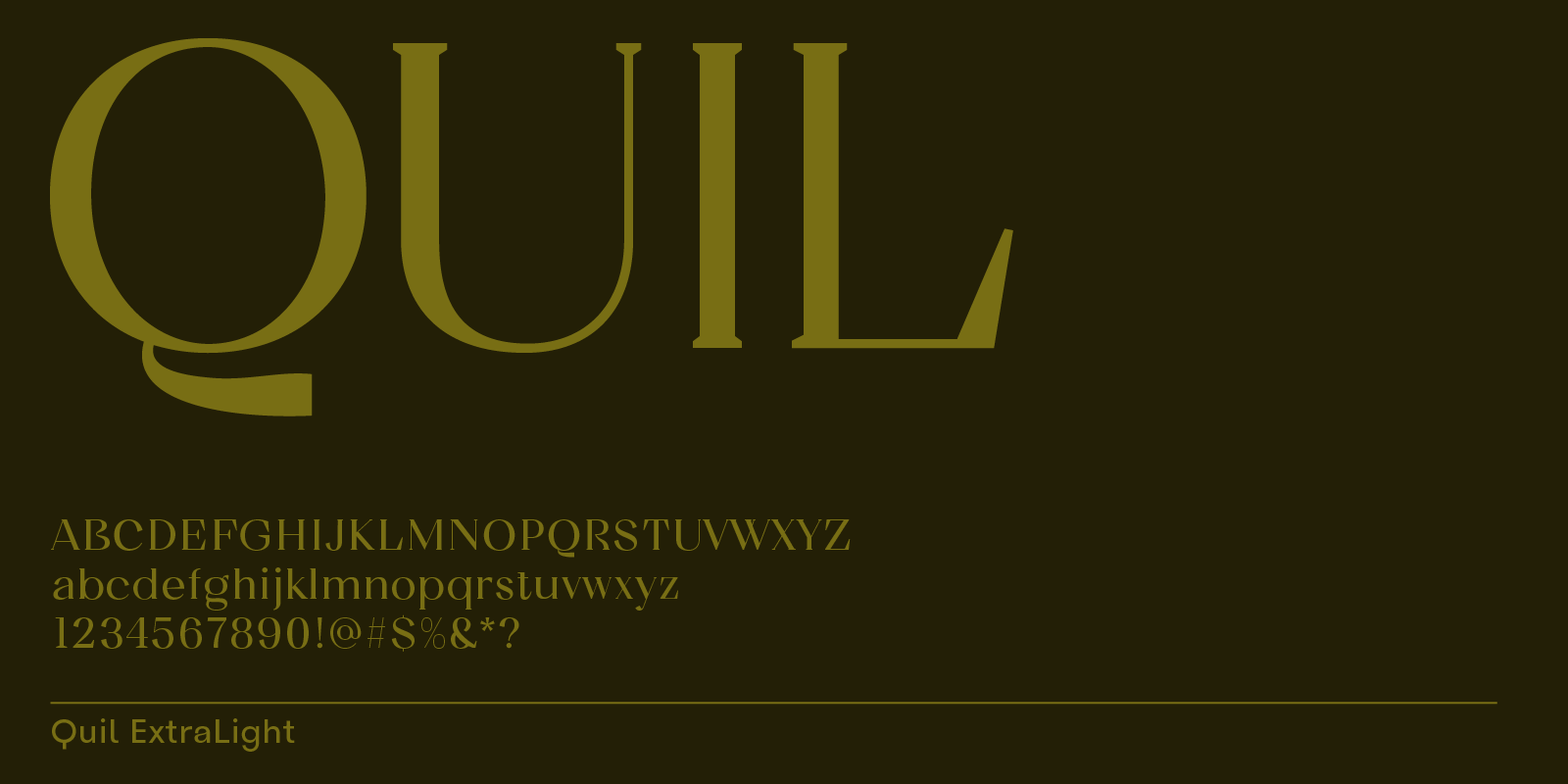 Quil, serif typeface