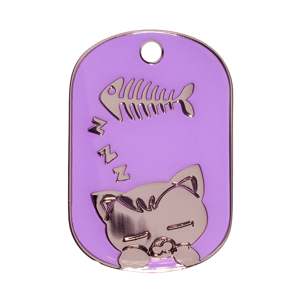 Green Sparkle Sleeping Cat Pet Tag - Shop our Sparkly Pet Tags