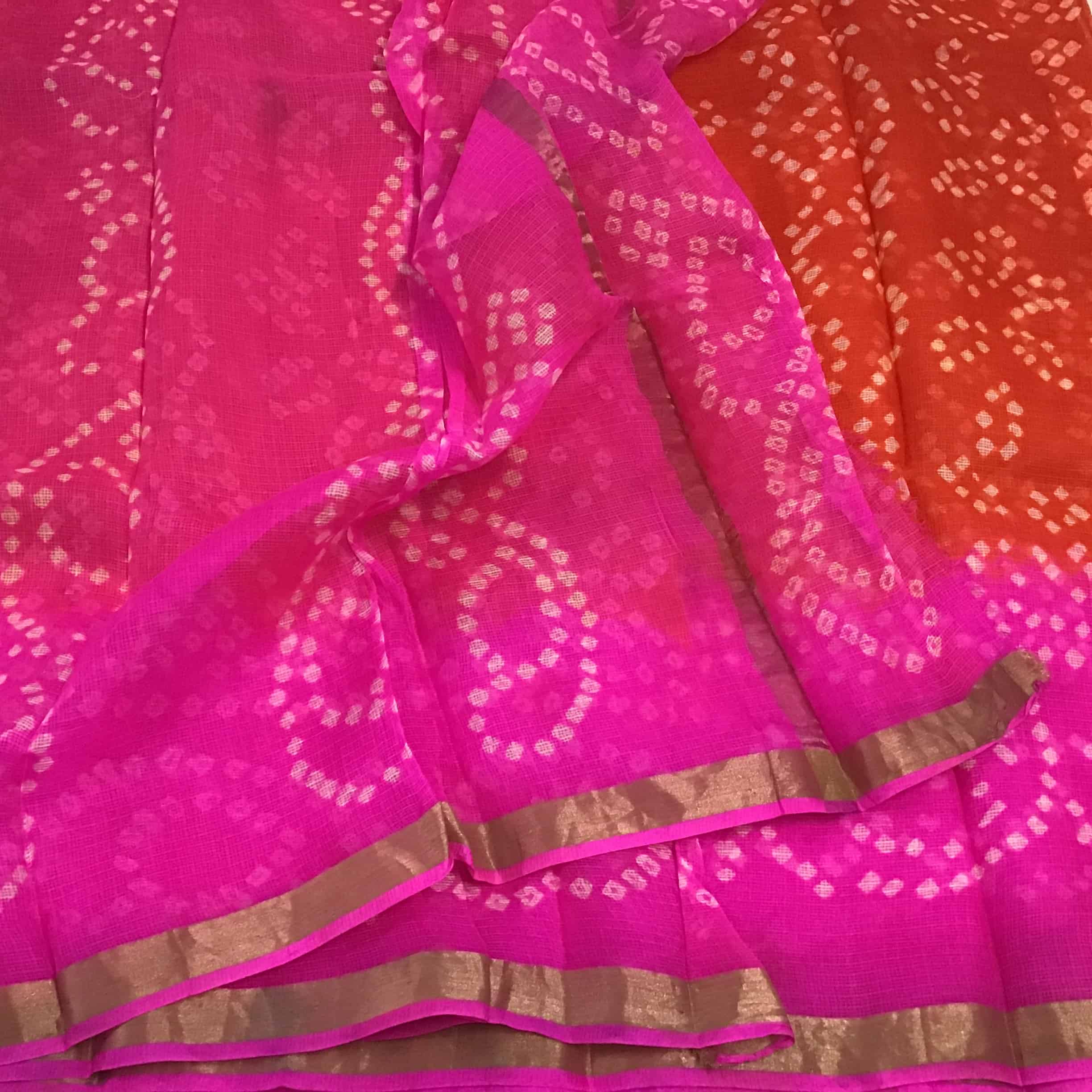 fcity.in - Fashionable Soft Kota Doria Cotton Lehariya Saree / Aishani