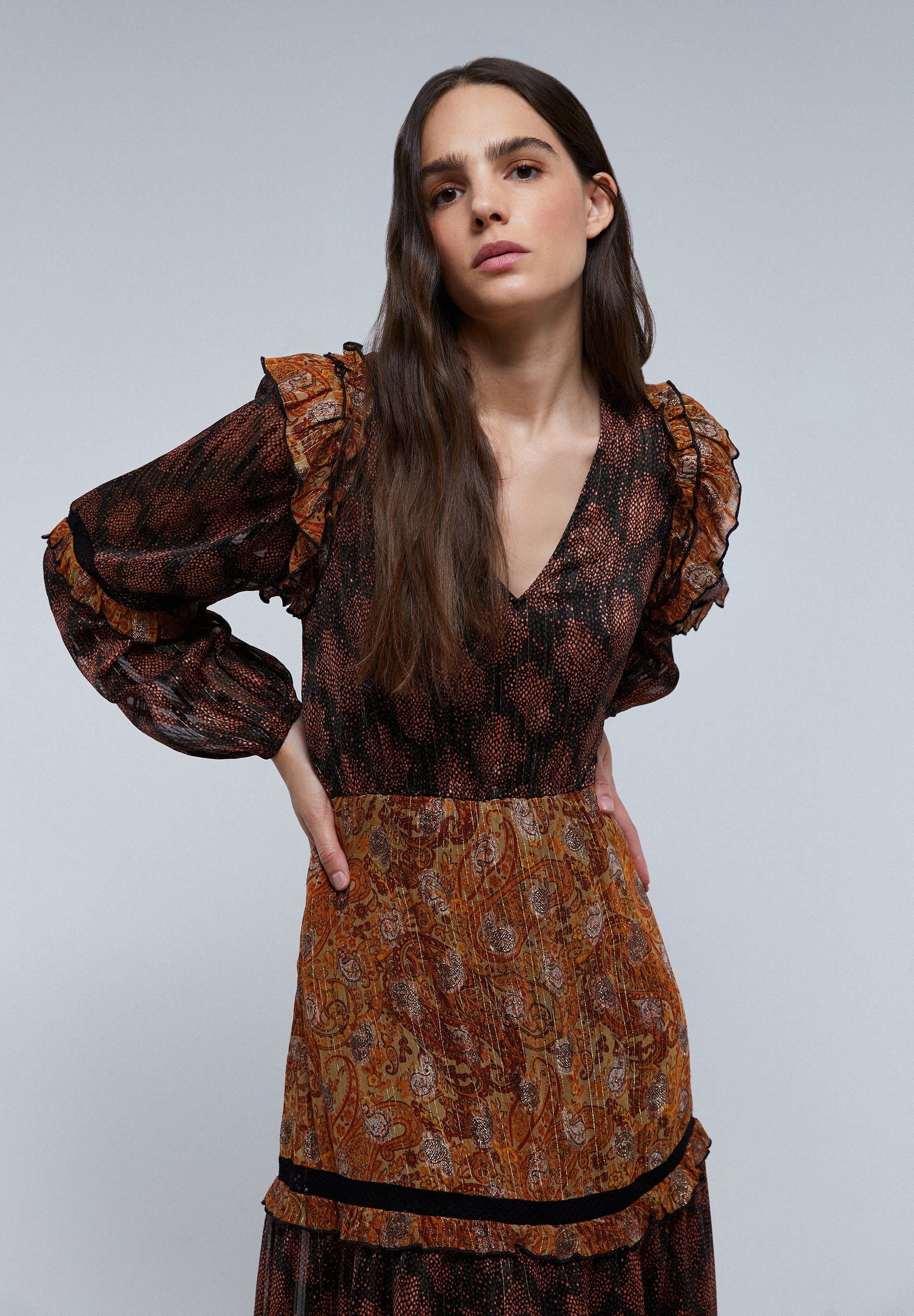 ROBE MIDI PAISLEY LUREX