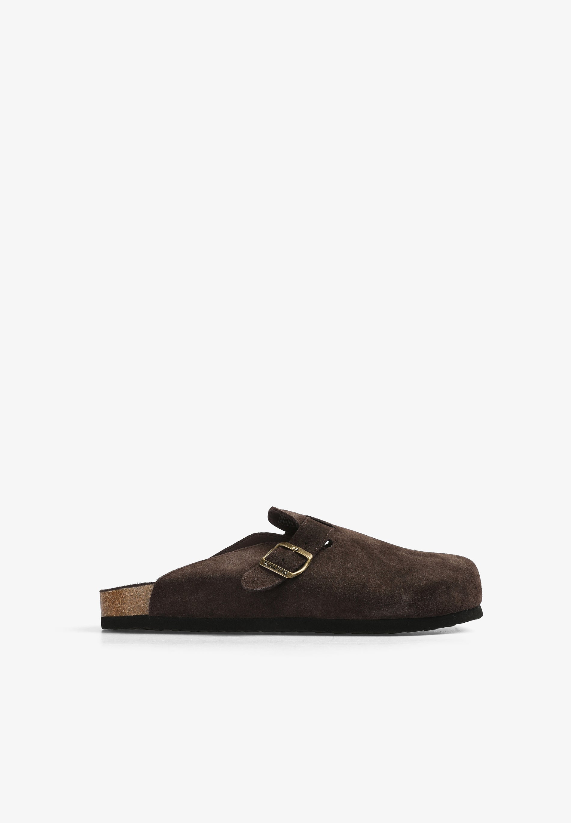 SUEDE CLOGS WITH BUCKLE