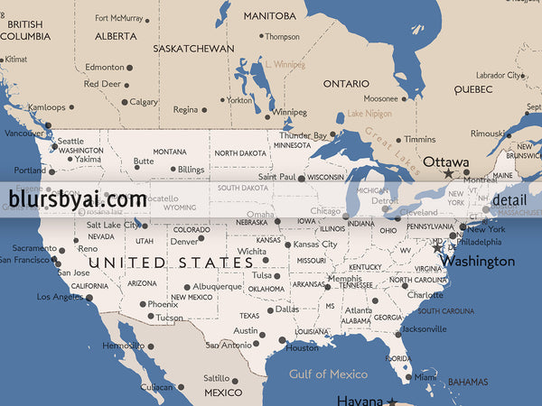 World Map With Countries And Capitals Labeled