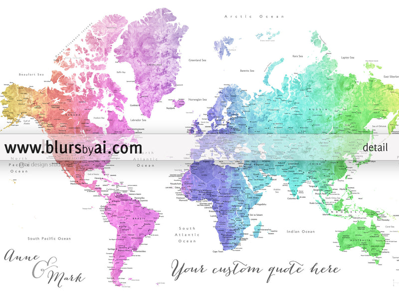 World Map With Countries And Capitals Labeled