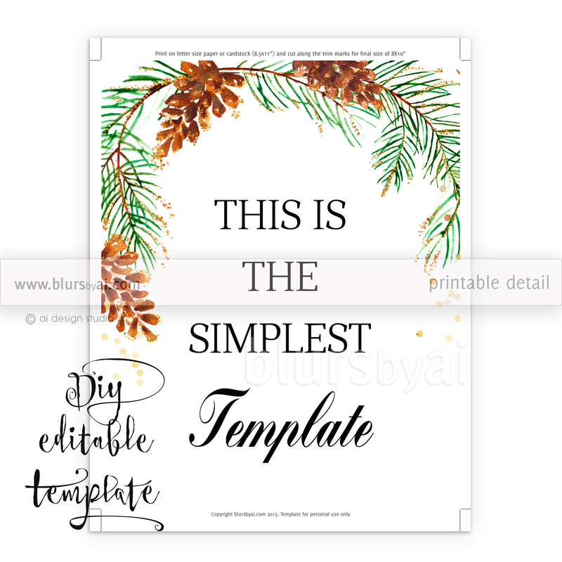 8x10 Diy Printable Sign Template For Word Make Your Own