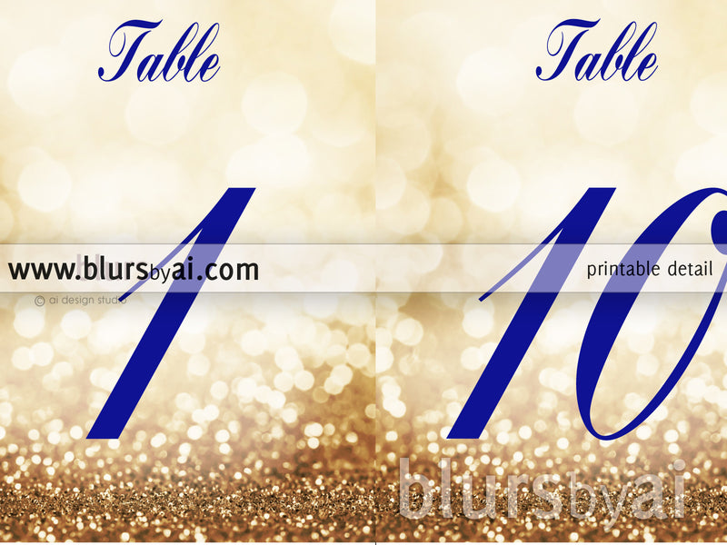 5x7 table numbers editable template for word in gold and