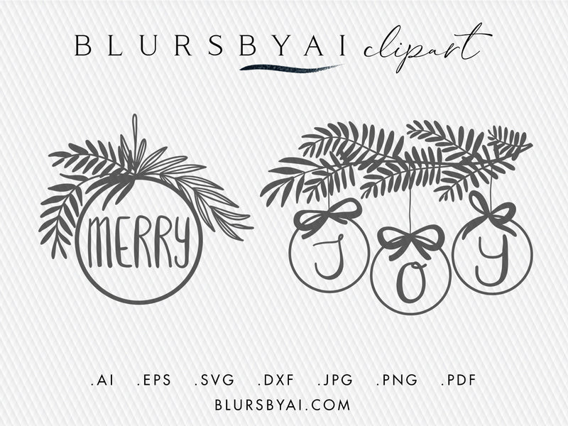 Download Vector Hand Illustrated Baubles With Greenery Svg Eps Ai Blursbyai