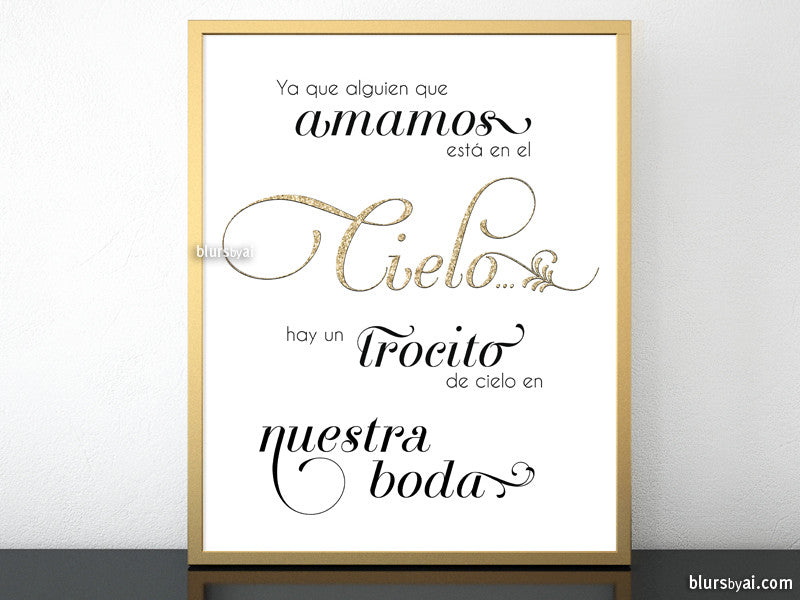 Download Wedding Memorial Sign In Spanish Ya Que Alguien Que Amamos Esta En El Blursbyai