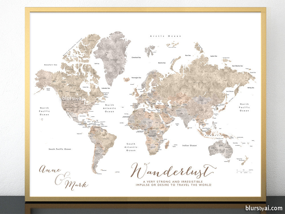 Custom Printable World Map With Countries And States