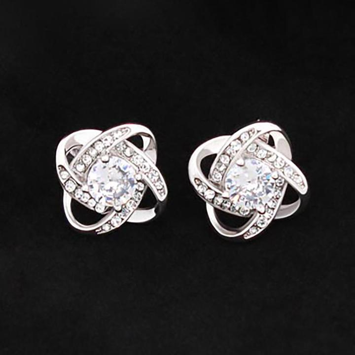 Love Knot Stud Earrings - God Bless Grandparents product image