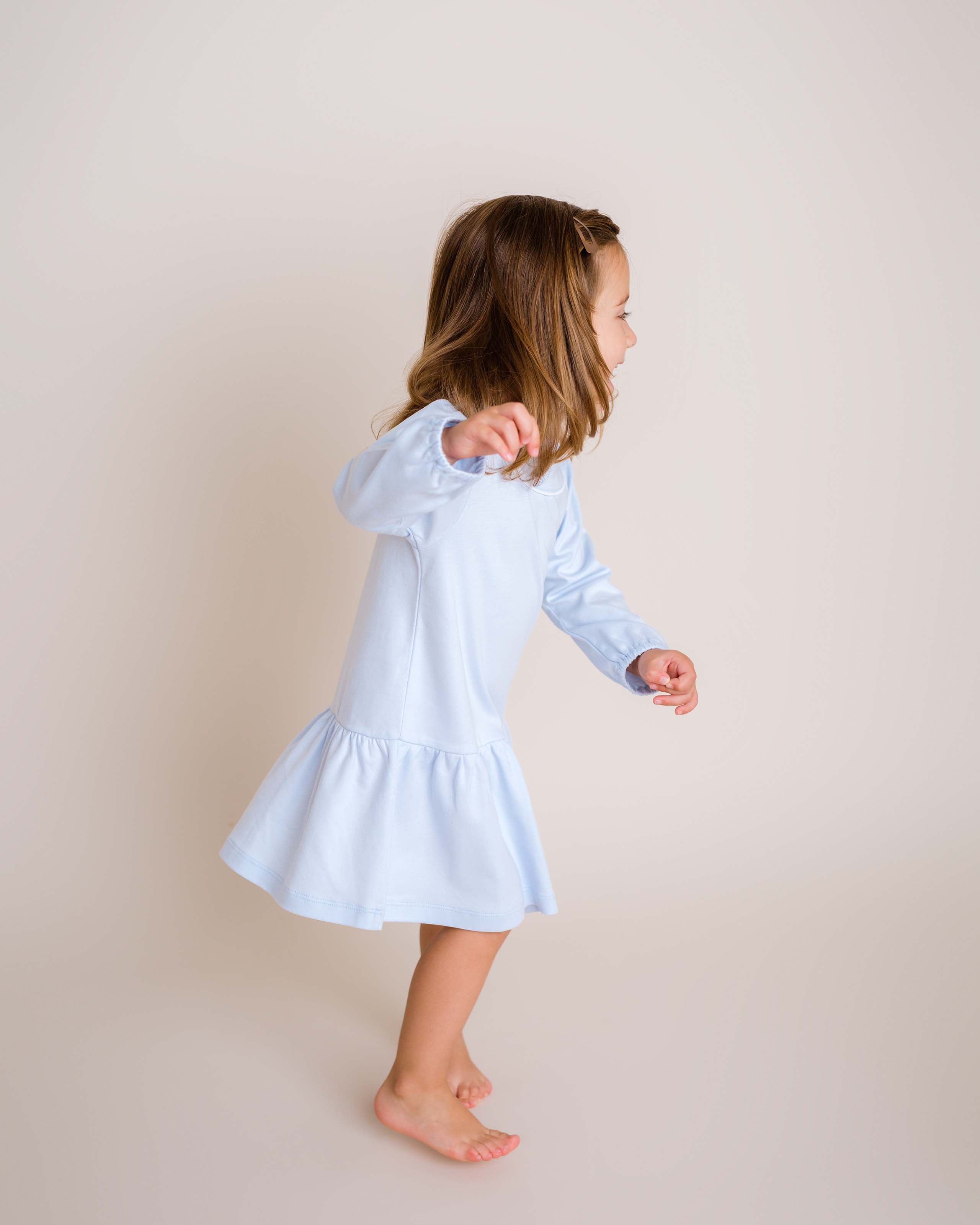 Lt. Blue Long Sleeve Jersey Dress