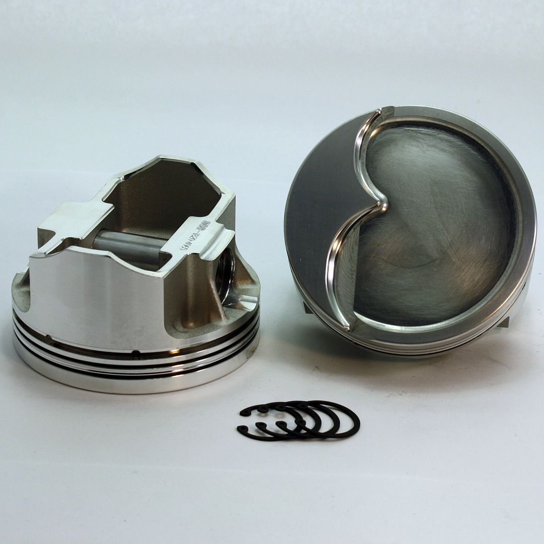 1801-3820 4.8 - 5.3 - LS1 - LS6 Chevy LS SX Series -10cc  Dish Top LS1,LS2,LS3 and LS7 Forged Piston Set 3.820 inch bore   Pin Dia.:  0.927"   Comp Height:  1.305"