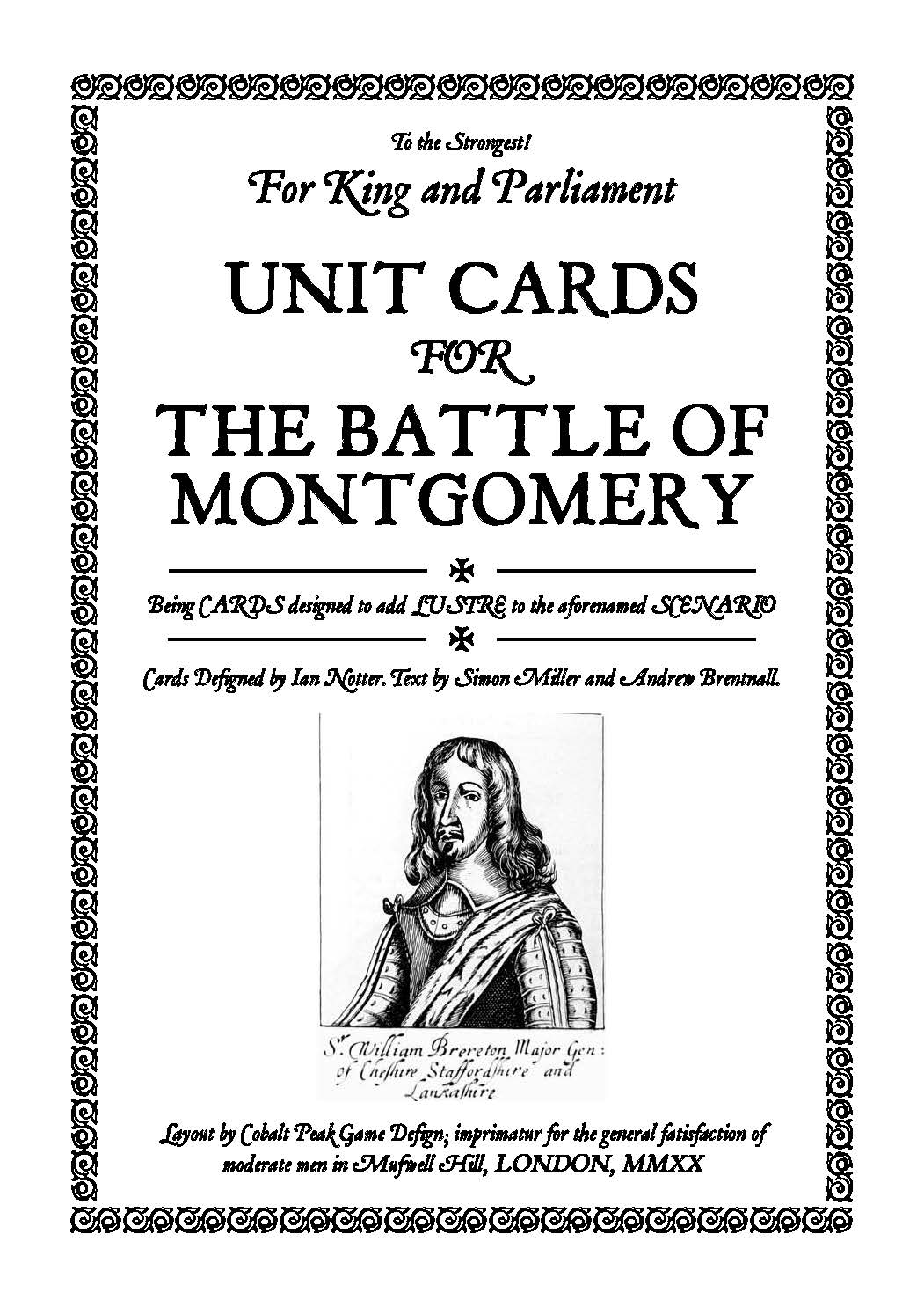 TtS! For King and Parliament Battle of Montgomery unit cards