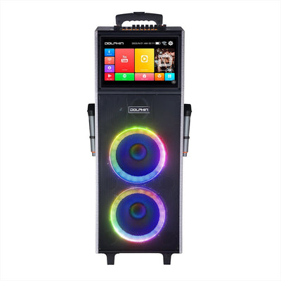 Portable Karaoke Machine Bluetooth Speaker With 2 Wireless Mic For