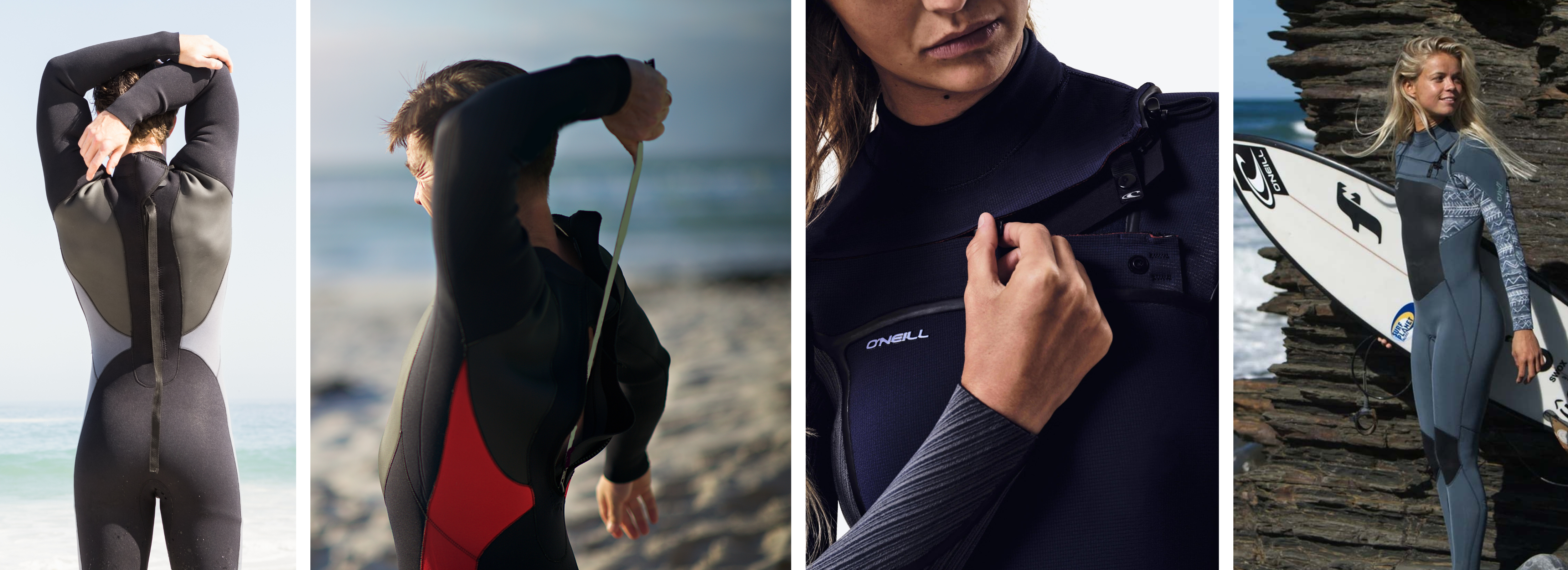 Image showing the different closure styles of wetsuits