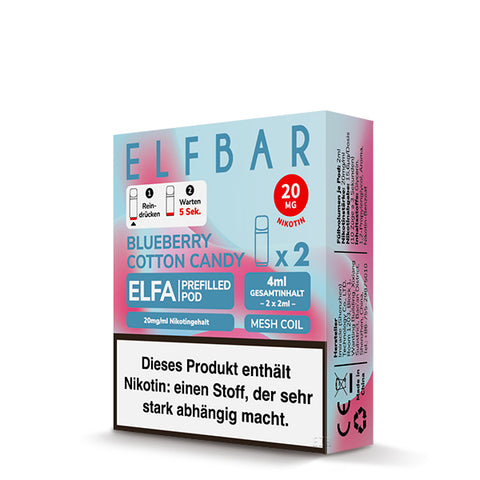 Elfa by Elf Bar Blueberry Cotton Candy Geschmack Aroma Pod Prefilled Liquid