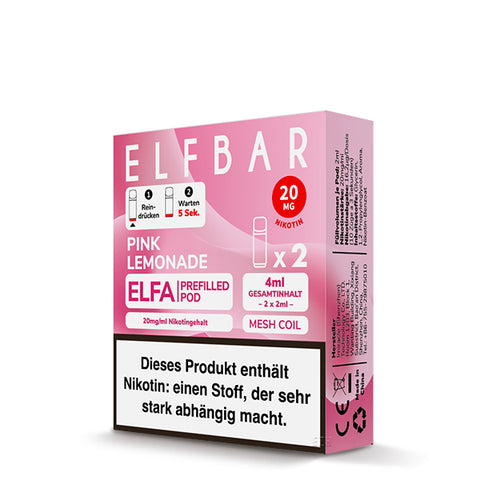 ELFA Elf Bar Pink Lemonade Aroma POD prefilled Liquid Flüssigkeit nachfüllen mehrweg 4ml 1200 züge