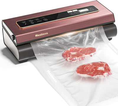 Mesliese Vacuum Sealer Machine, 95kPa 140W Double Seal Powerful Food  Sealer, One Hand Operation Food Storage with Build-in Cutter & Roll  Storage, ETL