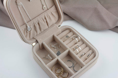 travel jewellery box for storing handmade jewellery