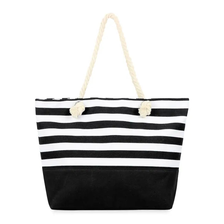 Black Striped Tote