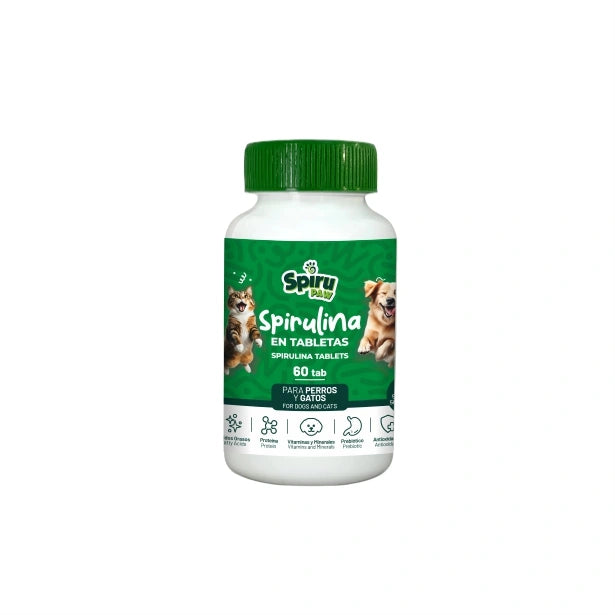 Espirulina en tabletas SPIRU PAW para perros y gatos 60 unidades