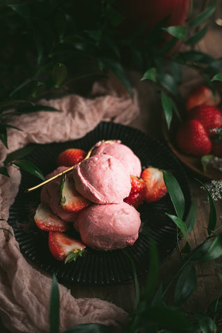 Freeze Dried Strawberries in Ice Cream
