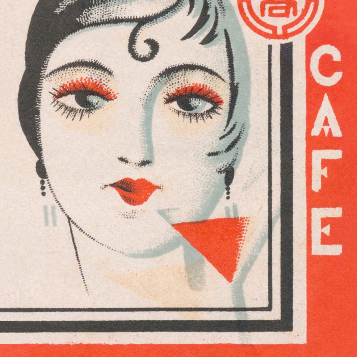 Woman Portrait, Bar Decor, Martini, Vintage Japanese Art