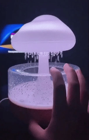 KRYCRHIA Humidificateur en forme de nuage de pluie, diffuseur d'huiles  essentielles d'aromathérapie avec 7 couleurs changeantes, lampe de table  LED