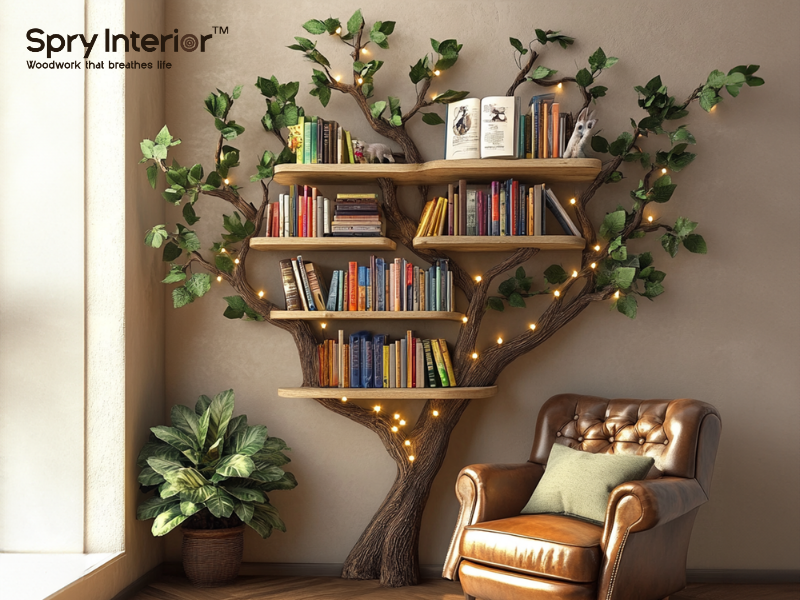 Tree Floating Bookshelf Driftwood Shelf
