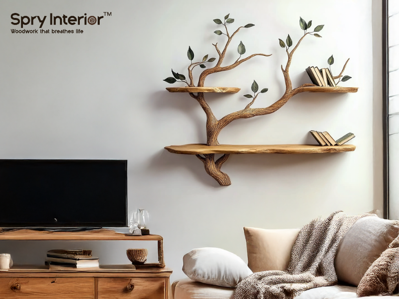 Incorporating Natural Elements Tree Bookshelf
