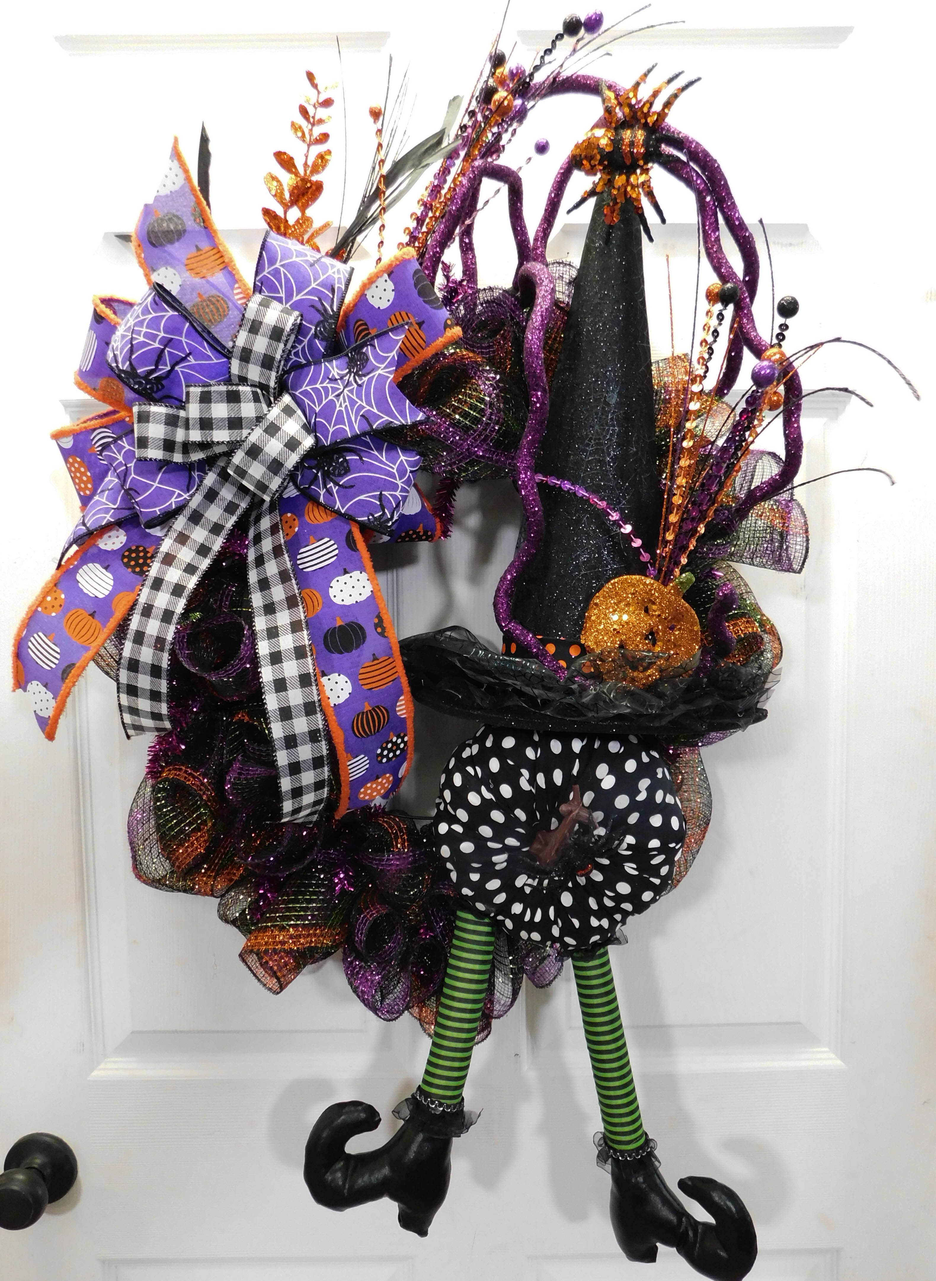 Deco Mesh Witch Wreath Milanddil Designs 3583