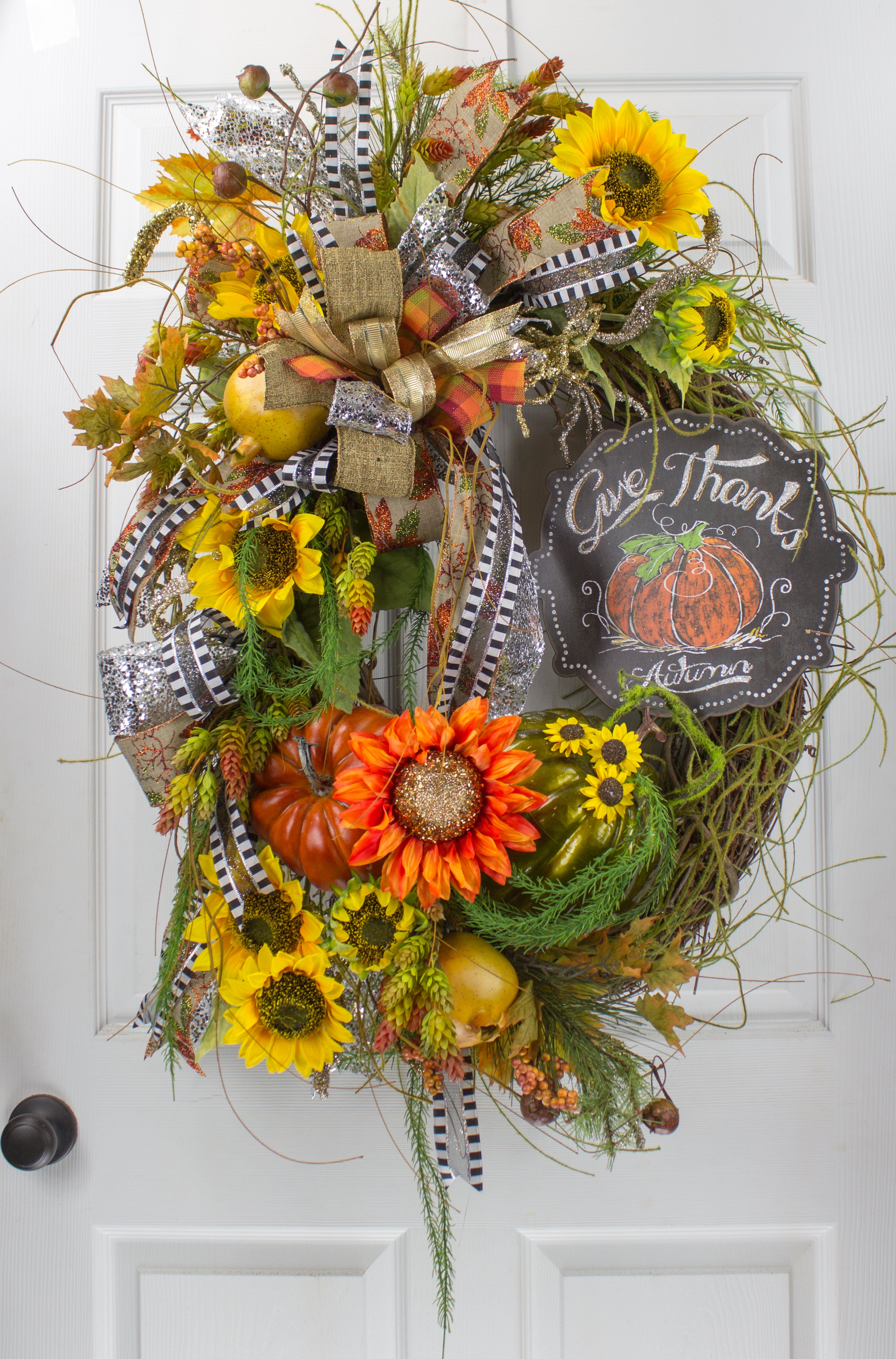 Give Thanks Autumn Sunflower Wreath – MilandDil Designs