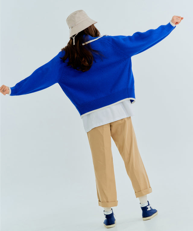 MAGIA SS Knit Zip-up - Blue