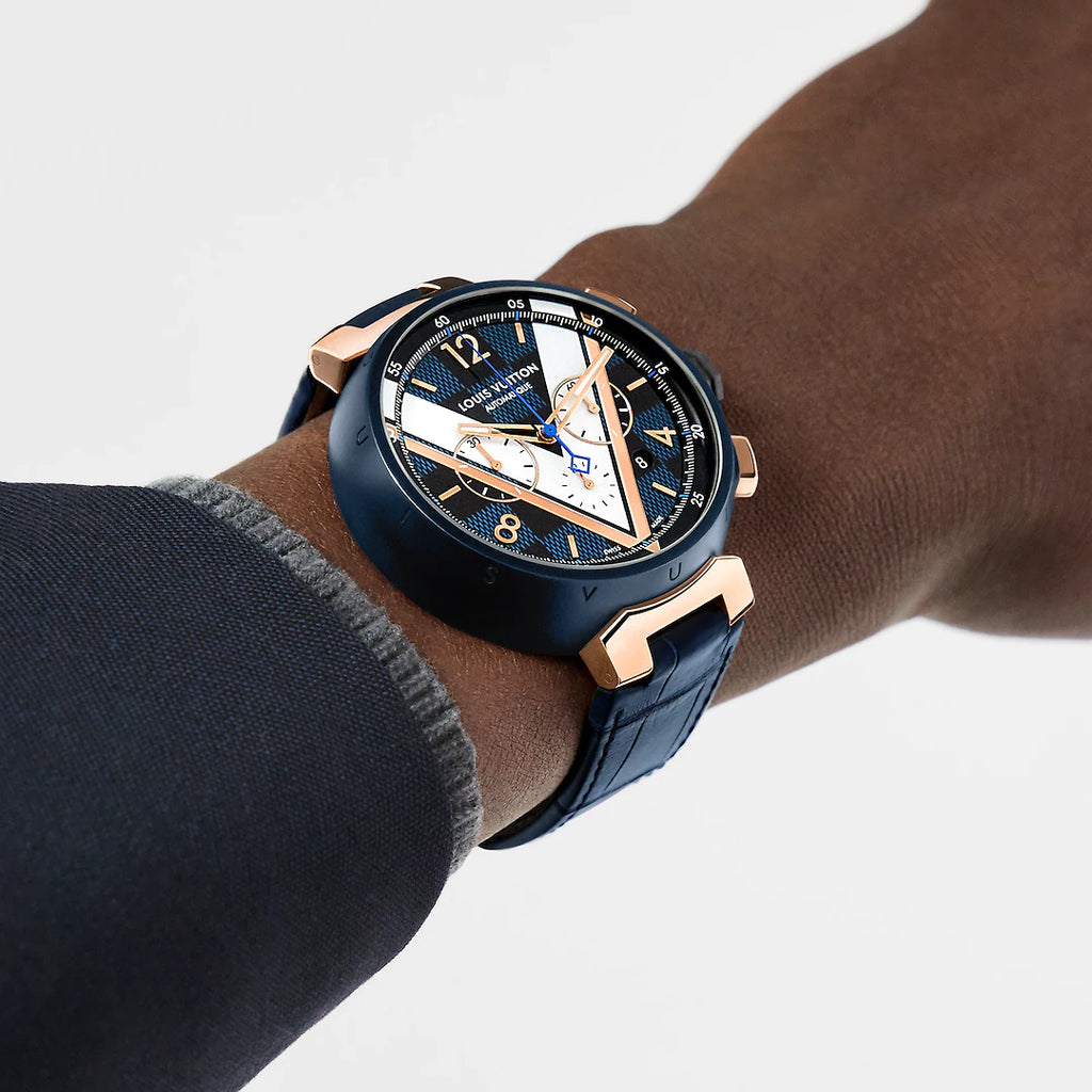 Relógio Louis Vuitton Tambour Damier