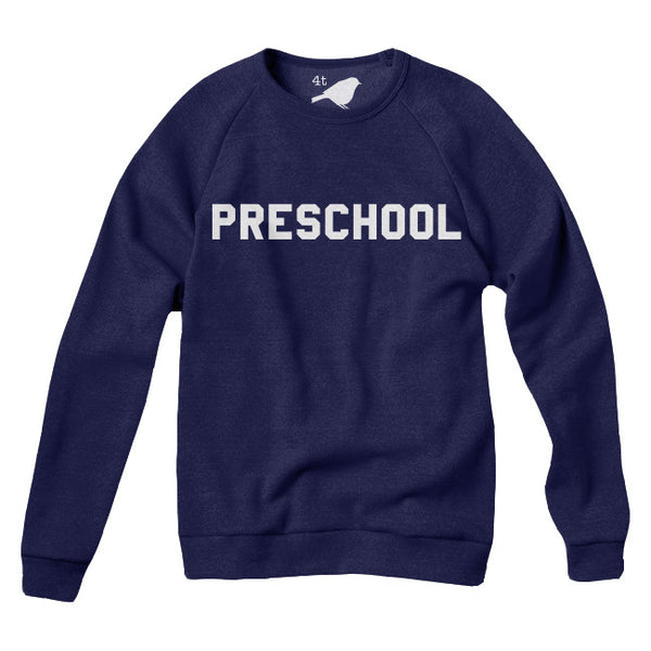 navy blue college sweatshirt